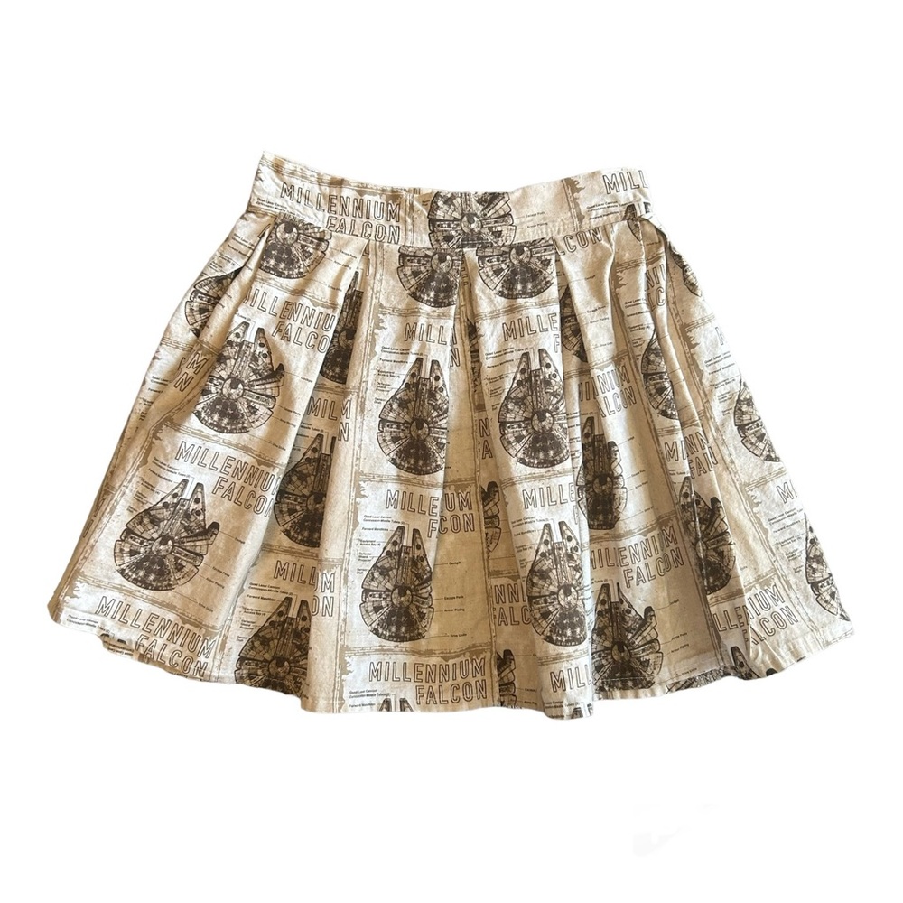 Star Wars Millennium Falcon Cream and Black Circle Skater Skirt